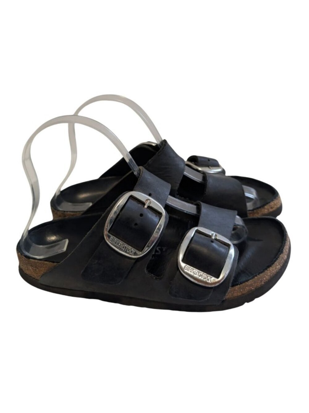Birkenstock Arizona Big Buckle Exquisite Black Leather Sandals 37 US 6 Narrow